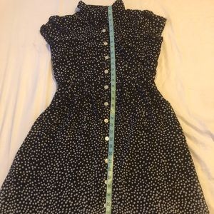 Voir Voir Size 8 Black/White Polka Dot Dress